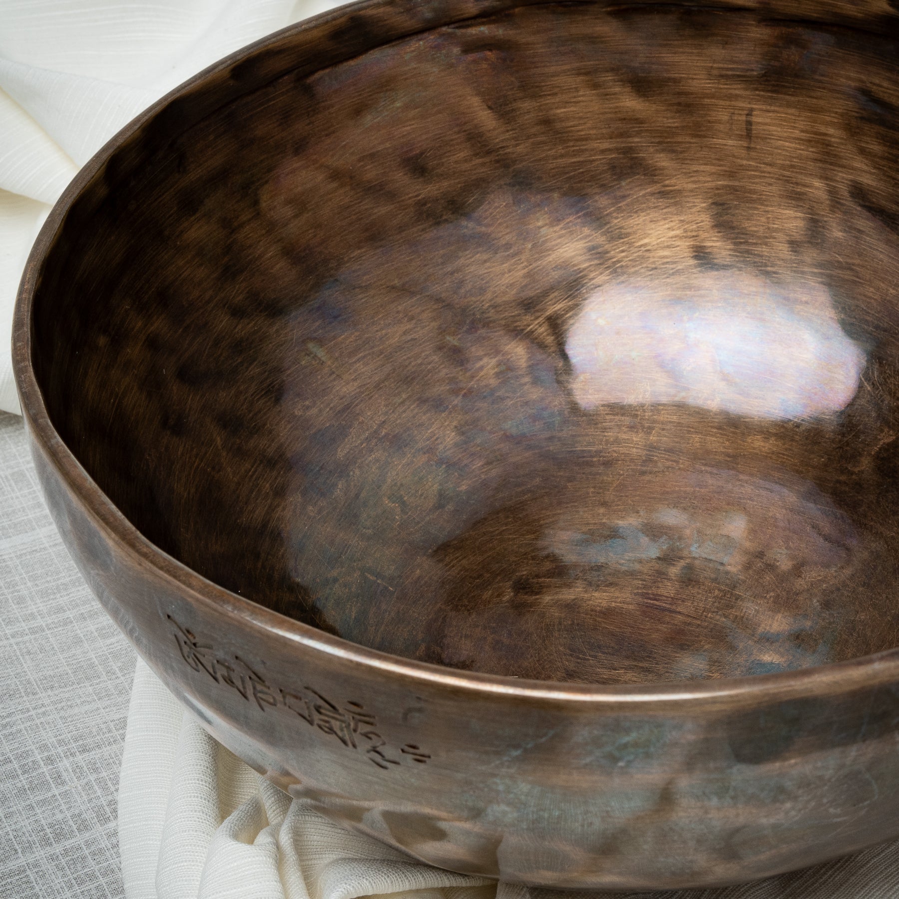 Close up of singing bowl